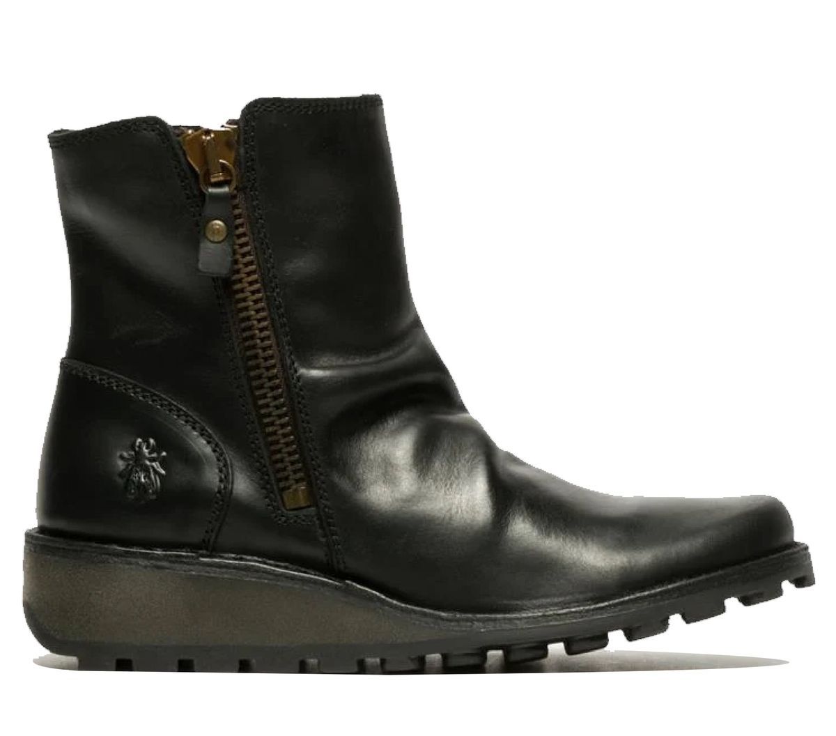 Leder Keilabsatz Stiefeletten