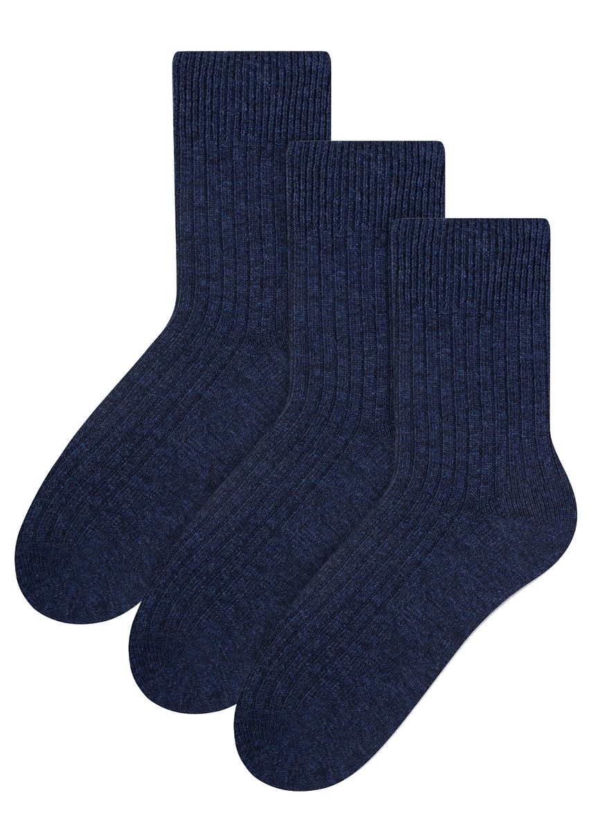 3 Paar Womens Wool Dress Socks | Steven | Ladies Breathable Cushioned Socks - Navy Blue