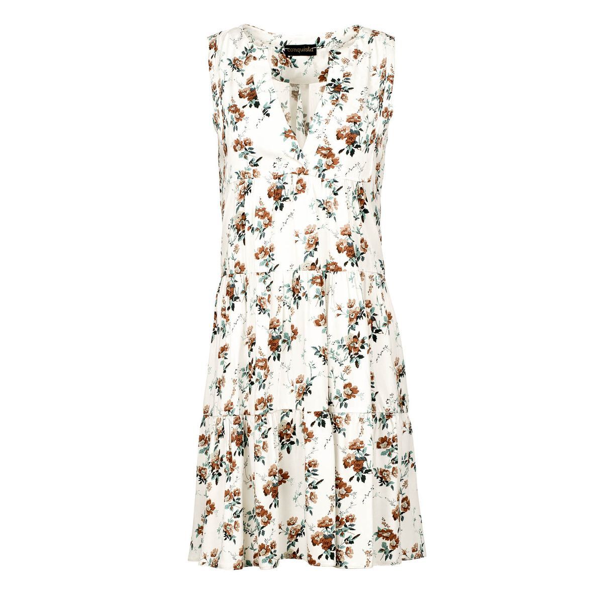 Ärmelloses A-Linien-Kleid mit Blumenmuster