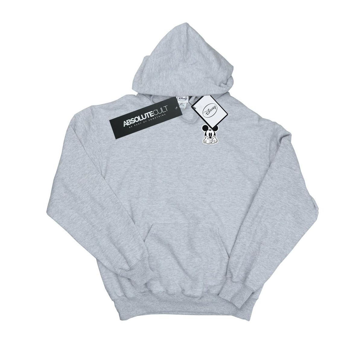 Disney - "Mickey Mouse Dont Speak Breast Print" Kapuzenpullover für Herren (Grau)