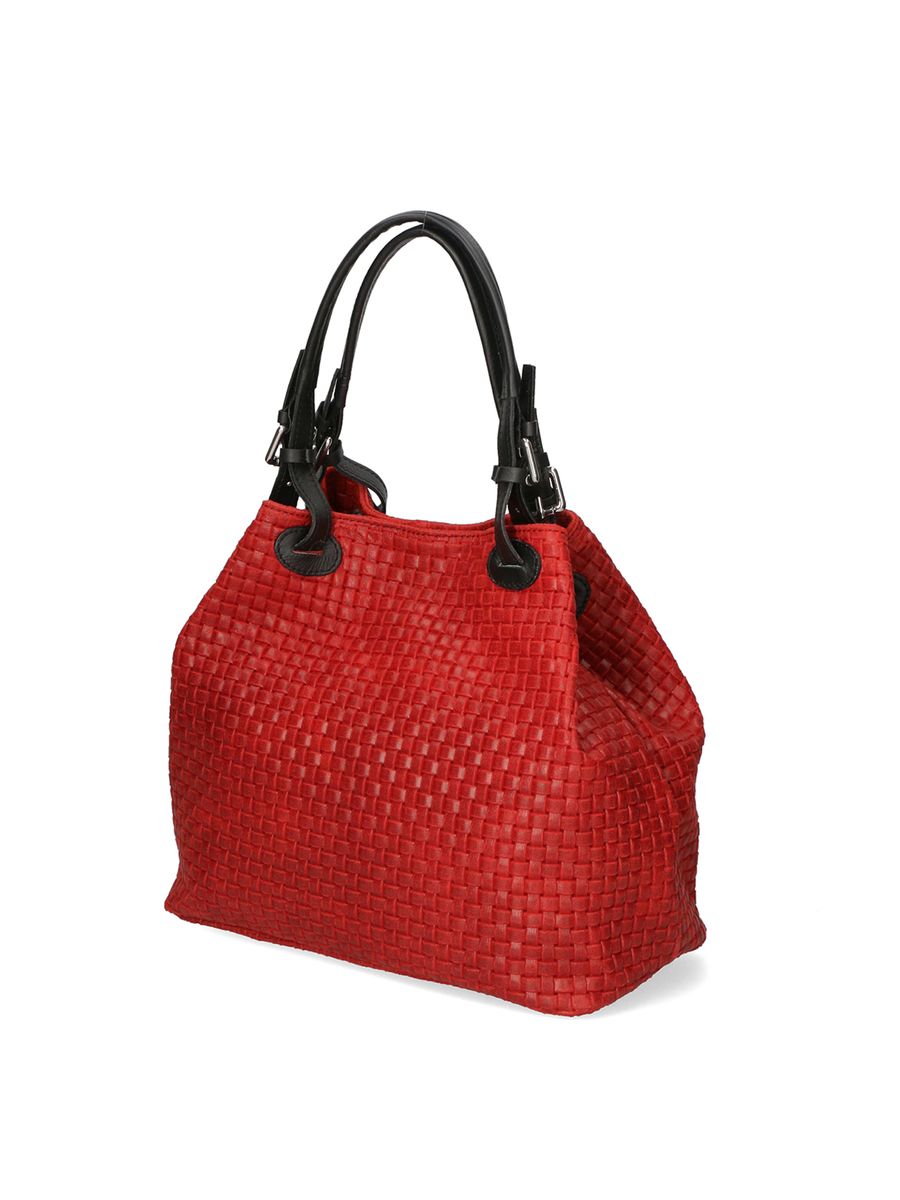Handgeflochtene Wildleder-Shopper-Tasche