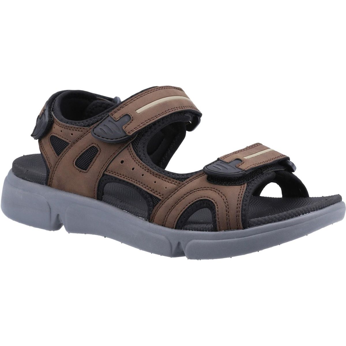 Braune verstellbare Outdoor-Sandalen für Herren