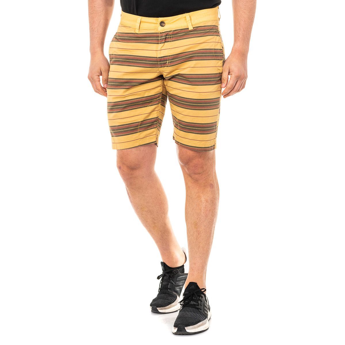 Gestreifte Baumwoll-Bermuda-Shorts mit Taschen