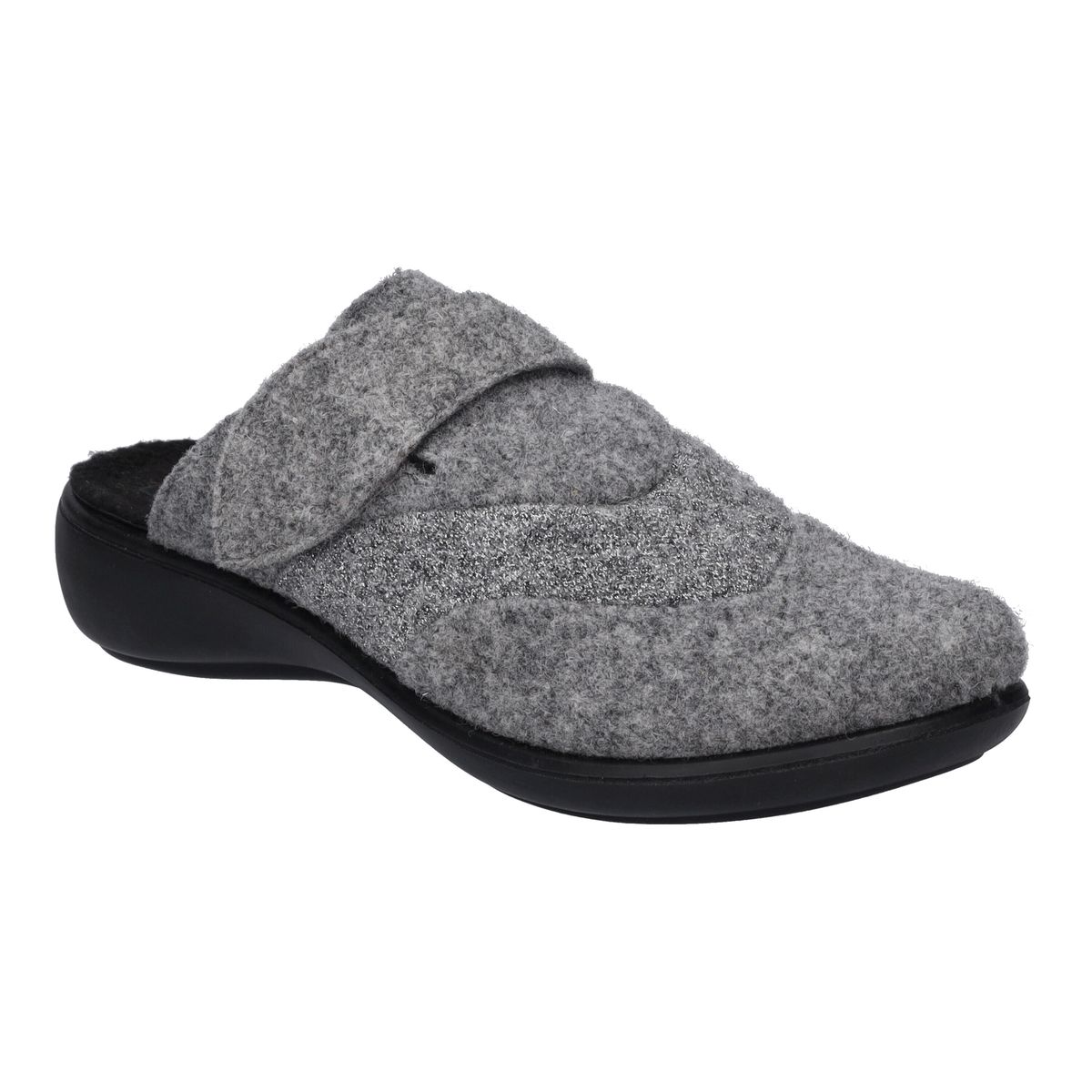 Bequeme Filz-Hausschuhe mit verstellbarem Riemen