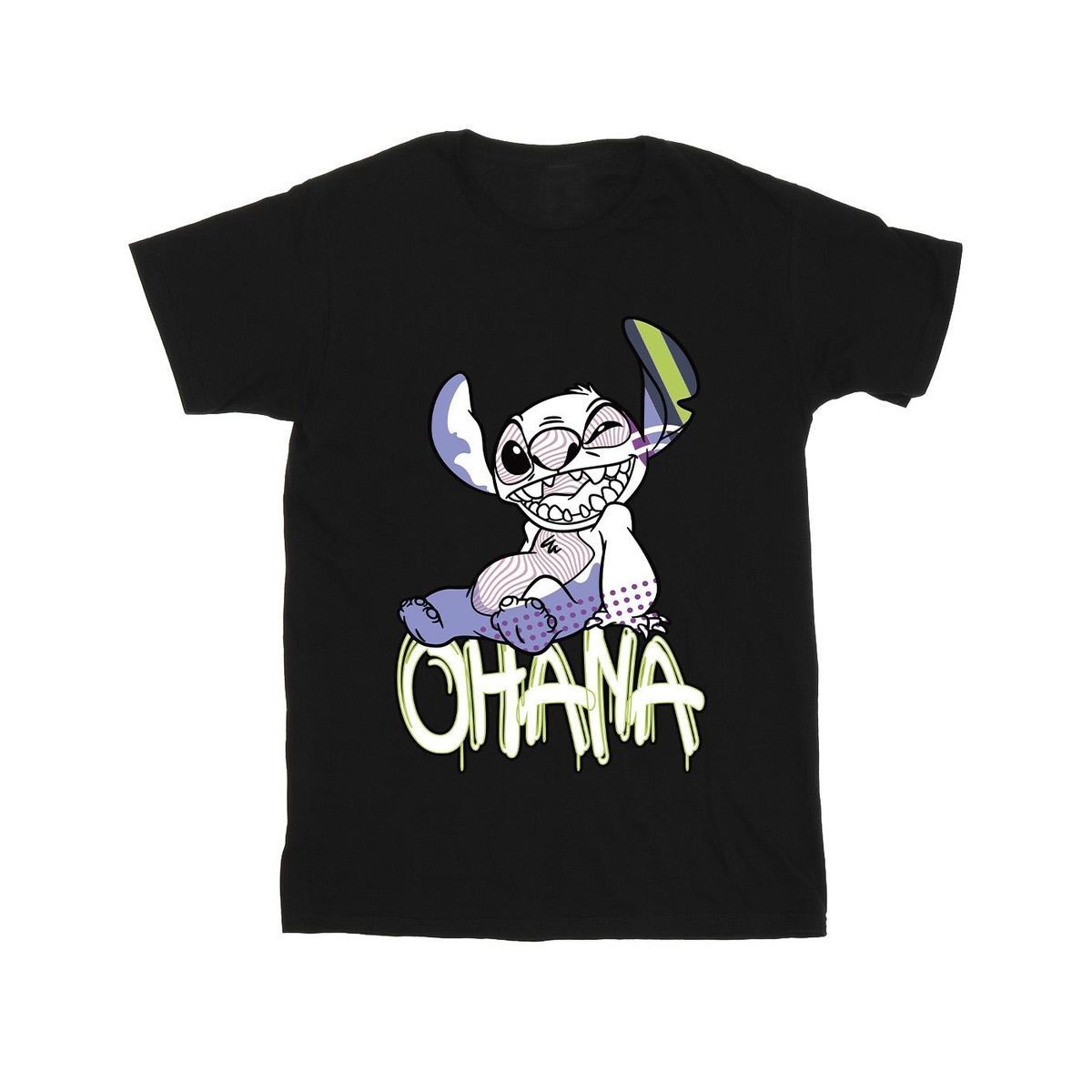 Disney Stitch Ohana Grafik T-Shirt