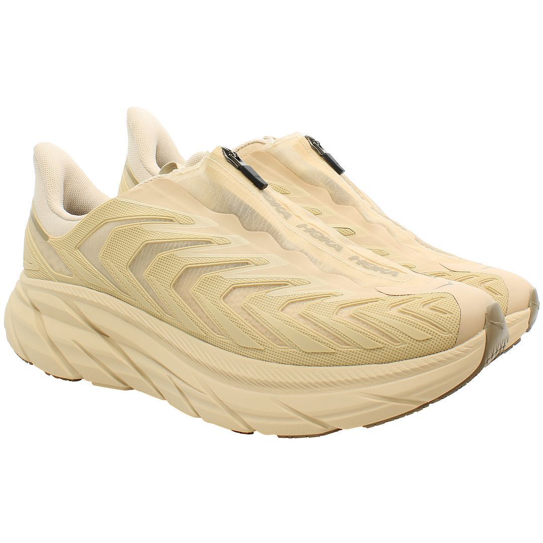 Moderner Beiger Reißverschluss-Trainer-Sneaker