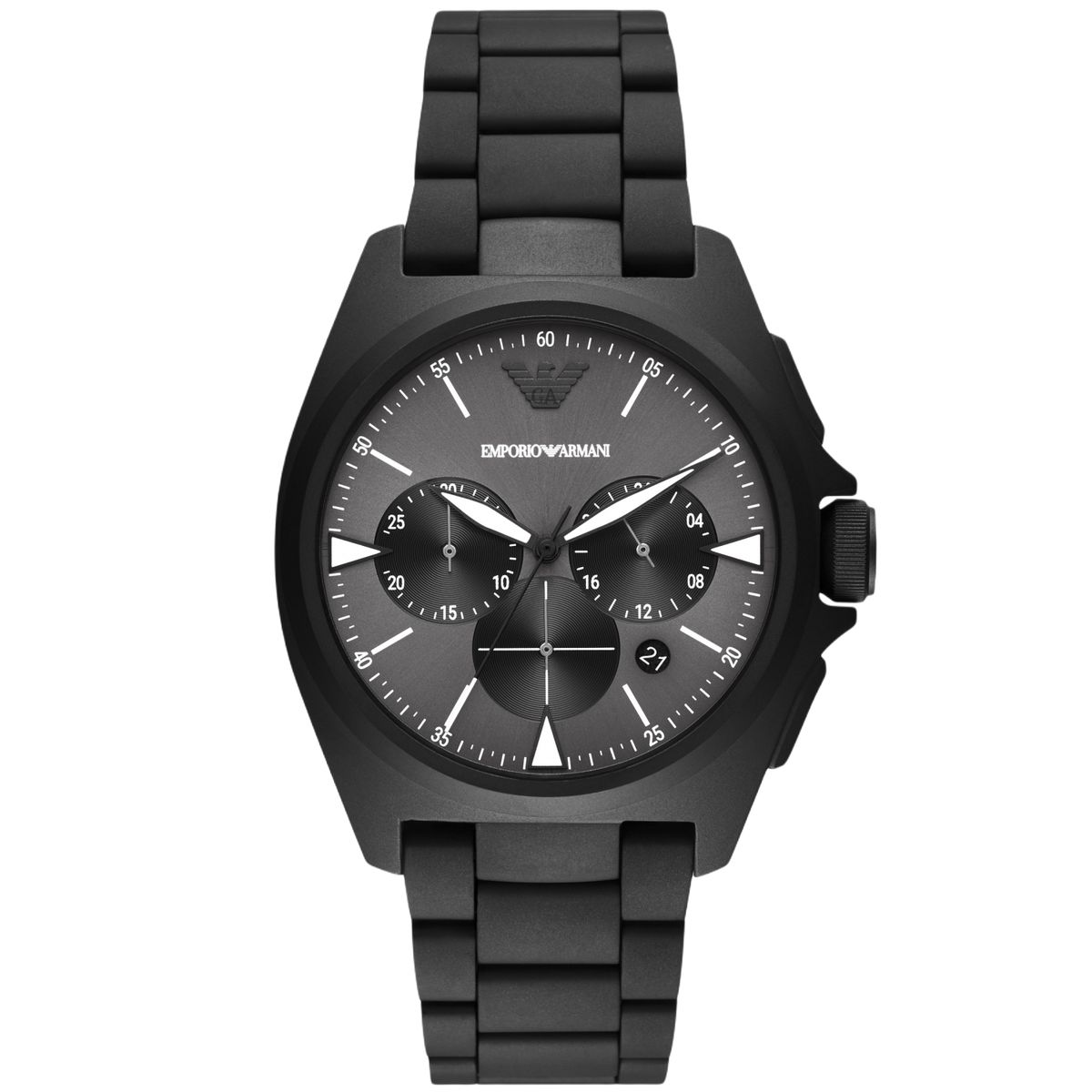 Schwarze Edelstahl Quarz Uhr