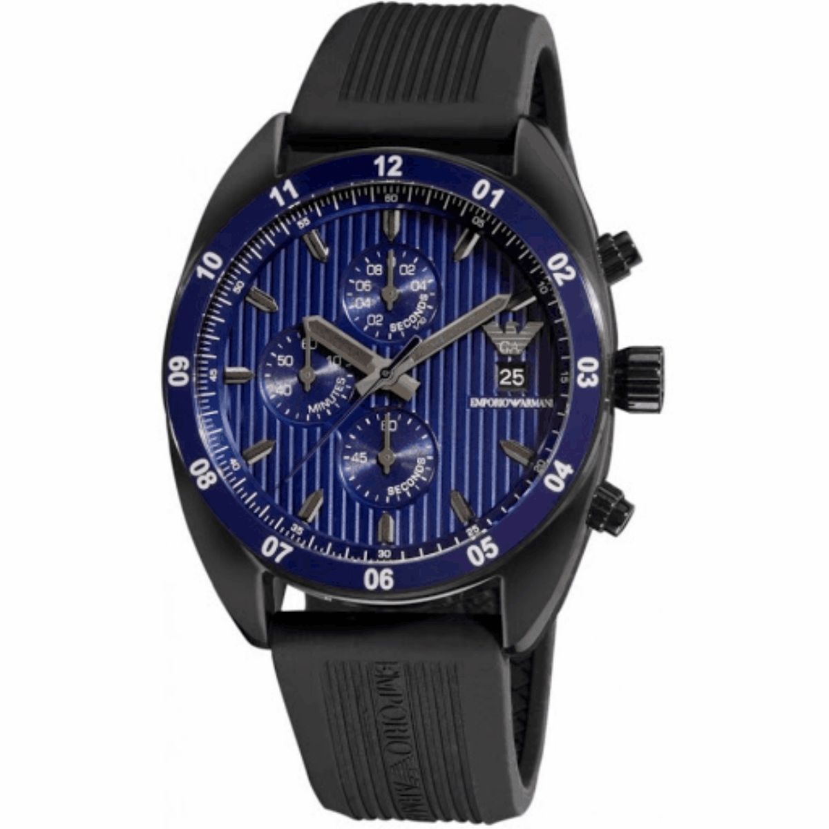 Schwarze Edelstahl Quarz Uhr