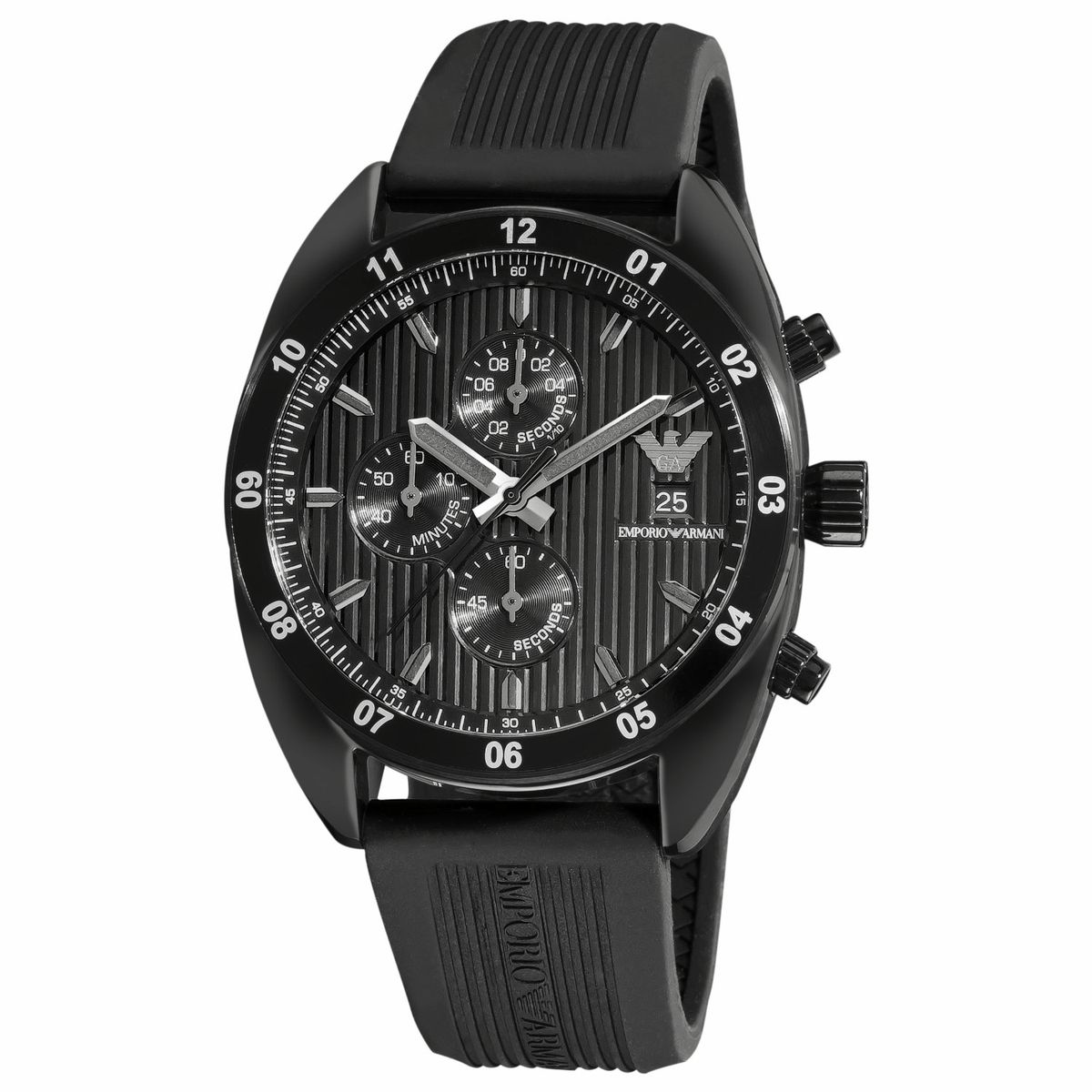 Schwarze Edelstahl Quarz Uhr