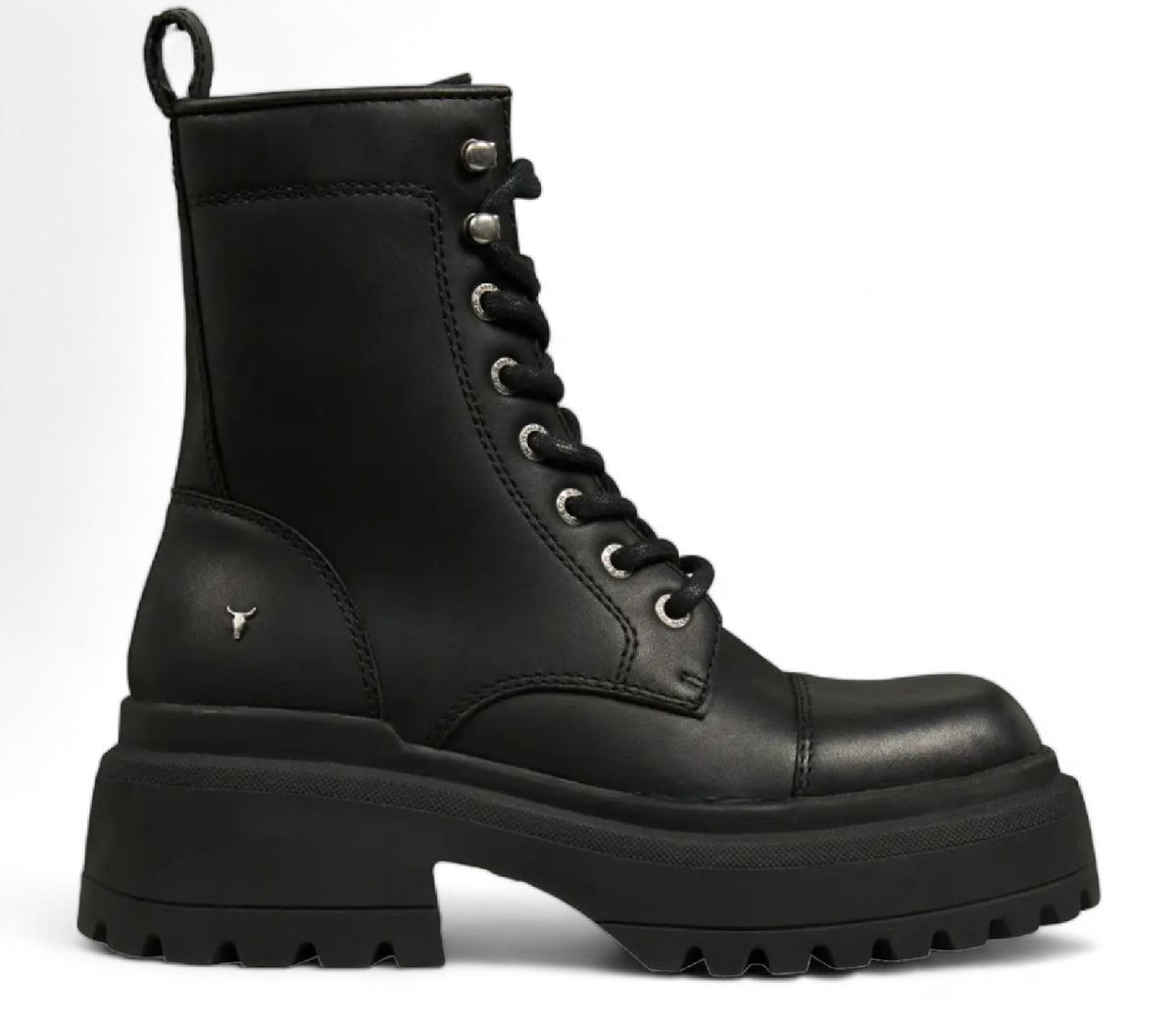 Robuste klobige Plateau-Kampfstiefel