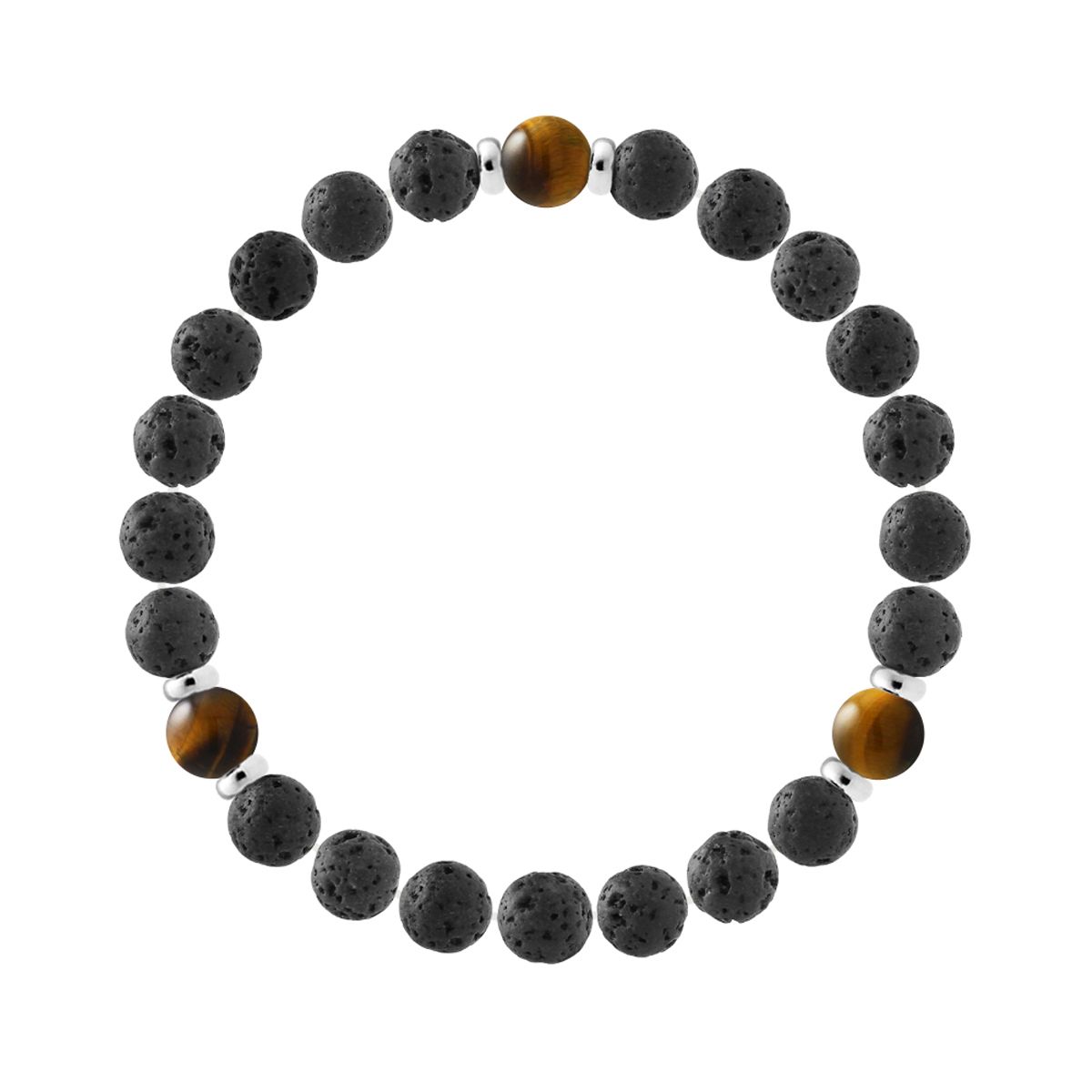 Lava Stein Tigerauge Perlenarmband