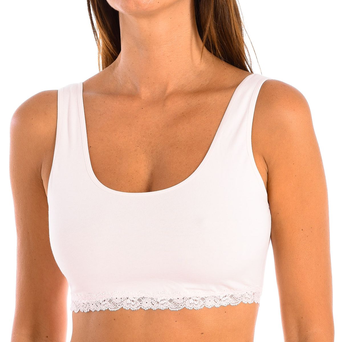 Bequemes Bralette mit U-Ausschnitt und Spitze