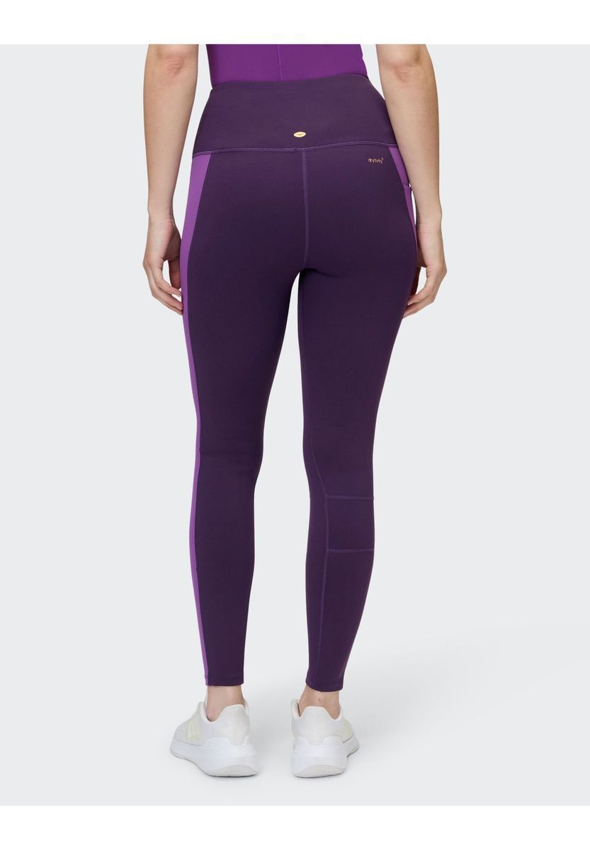 Lila, hoch taillierte Sportleggings