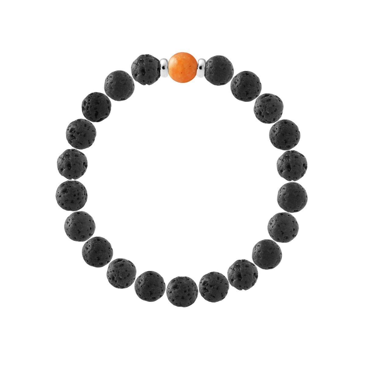 Lavastein Perlenarmband Sterlingsilber
