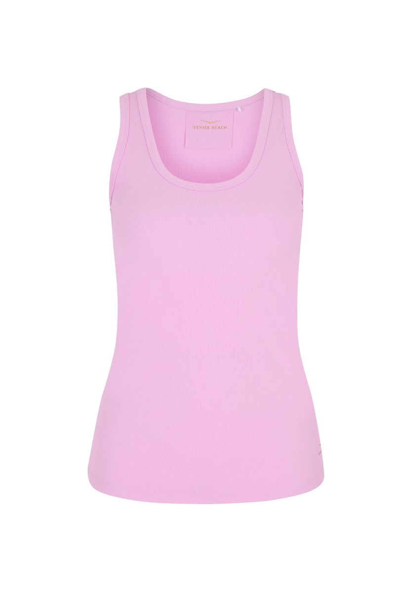 Geripptes Tanktop mit Rundhalsausschnitt