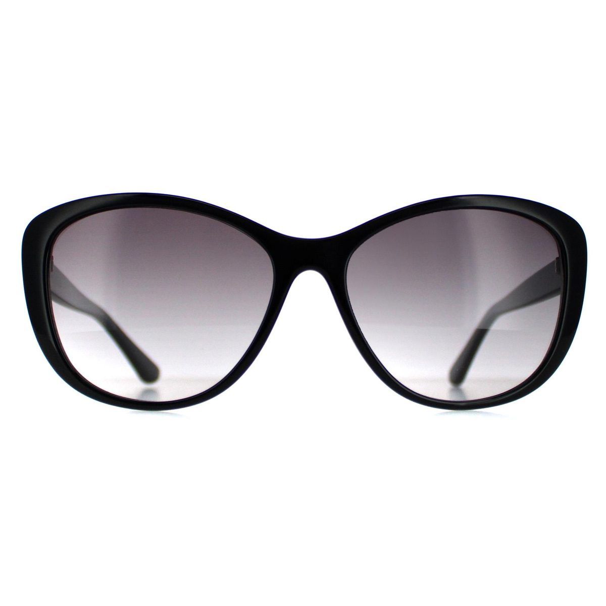 Schwarze Cat-Eye-Sonnenbrille mit Farbverlaufsgläsern