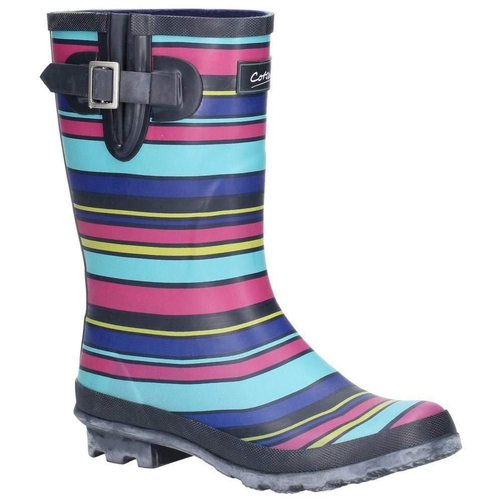 Gestreifte Damen Wellington Stiefel in Wadenhöhe
