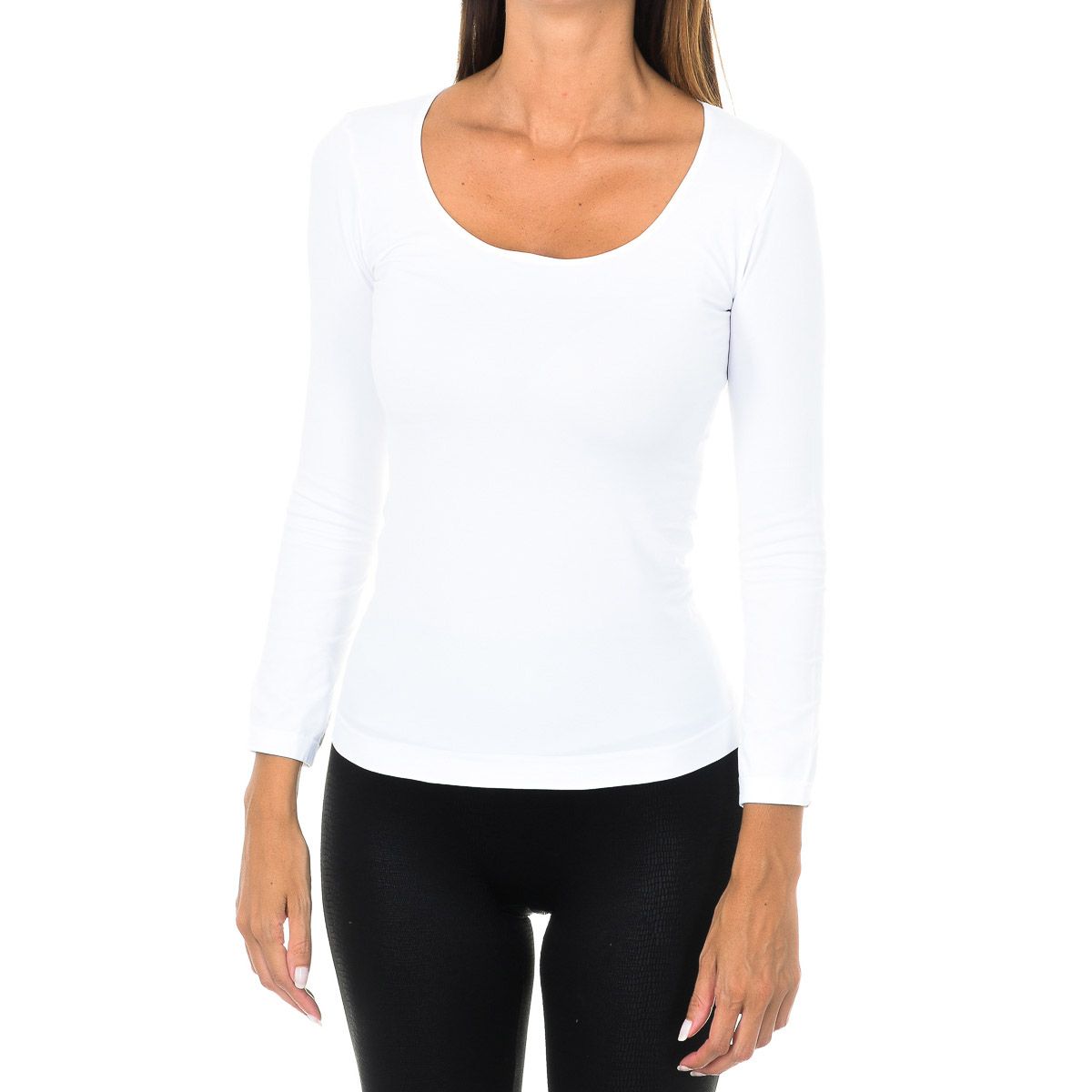 Damen Langarm Rundhals T-Shirt