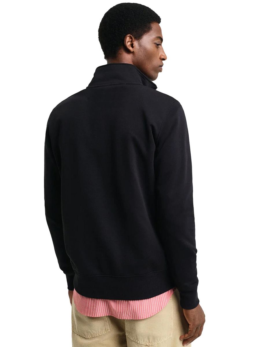 Besticktes Sweatshirt mit Halbreißverschluss