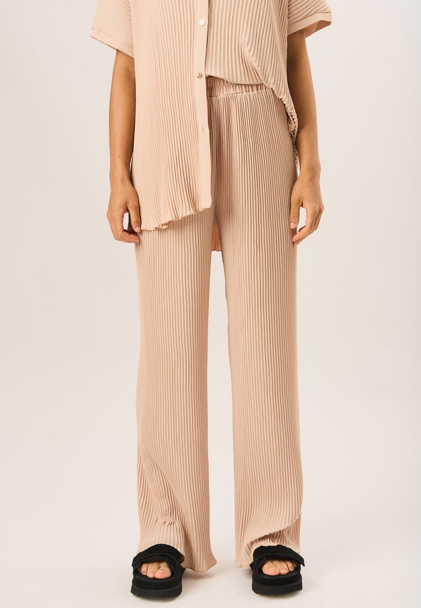 Plissee Loungehose mit weitem Bein