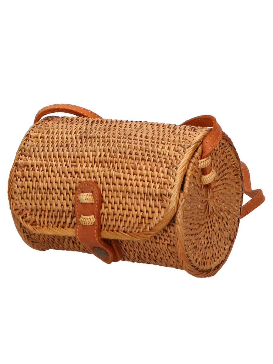 Handgeflochtene Rattan-Box-Umhängetasche