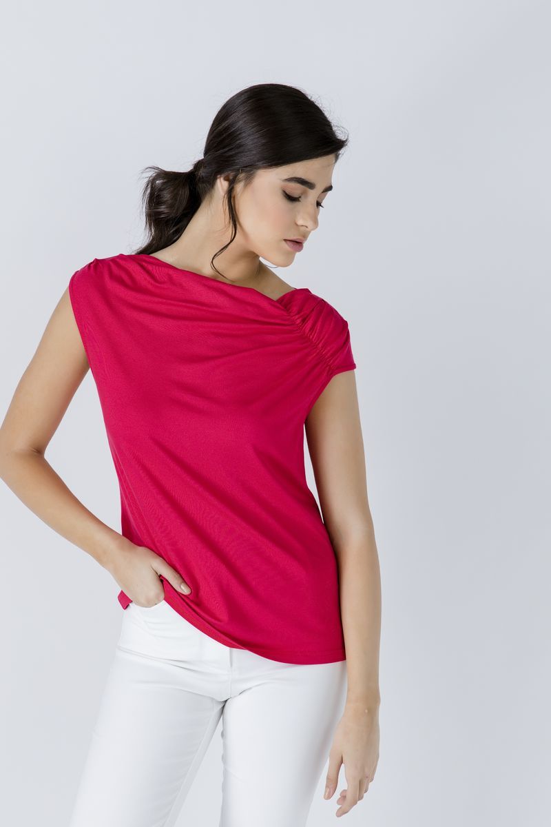 Asymmetrisches Jersey-Top