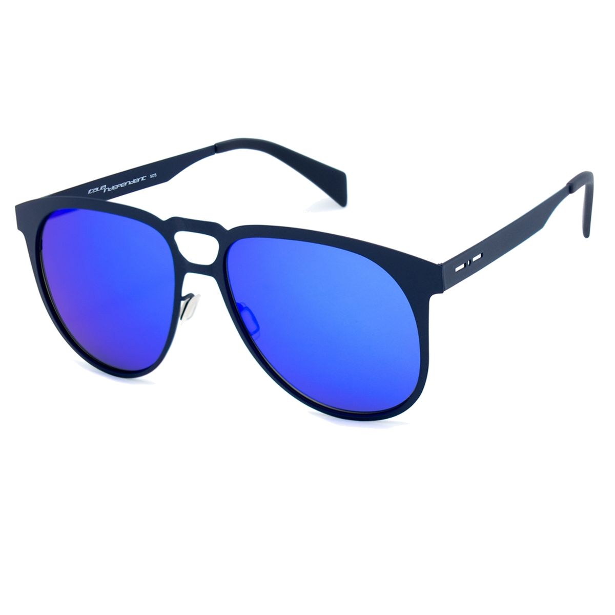 Metall-Aviator-Sonnenbrille mit blauen Gläsern