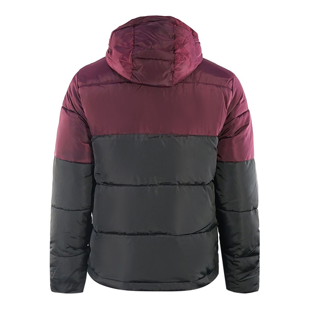 Wattierte Kapuzenjacke im Colourblock-Design