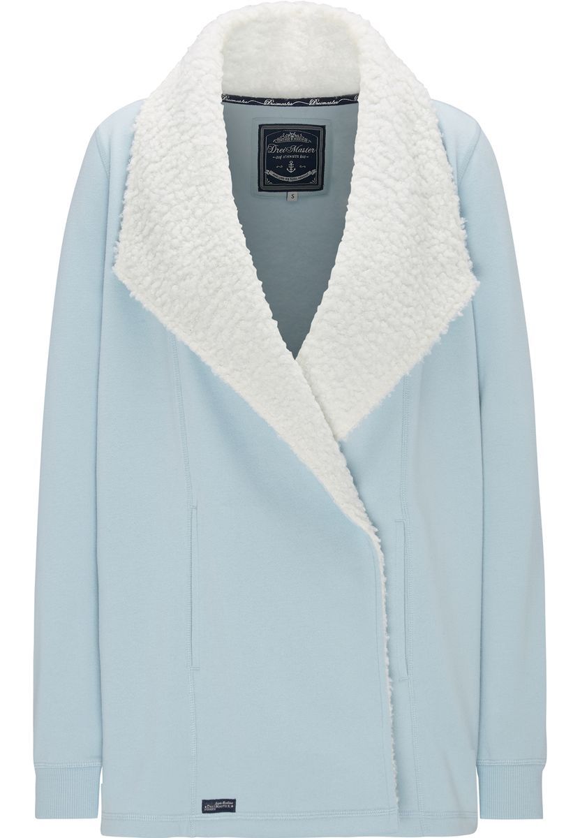 Lässige Sweatjacke mit Teddyfellkragen
