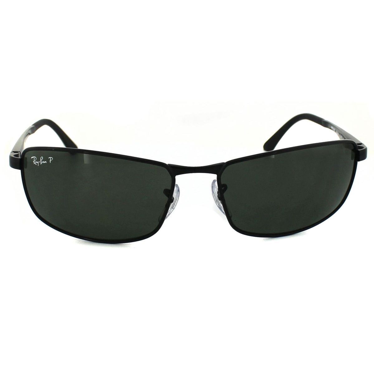 Rechteckige Sonnenbrille mit schwarzem Metallrahmen