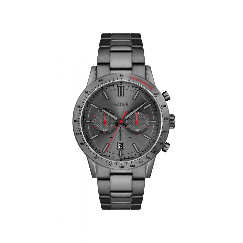 Gunmetal Chronograph Uhr mit Tachymeter