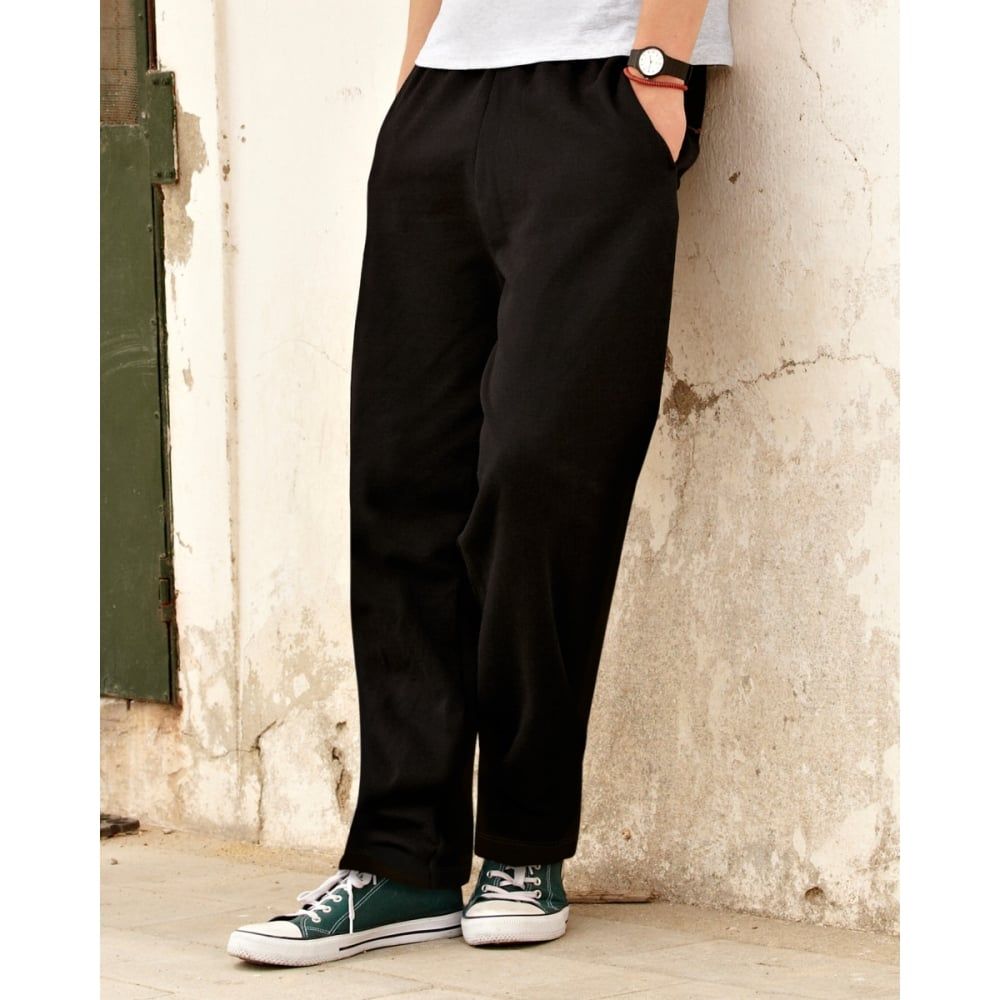 Fleece-Jogginghose mit offenem Saum