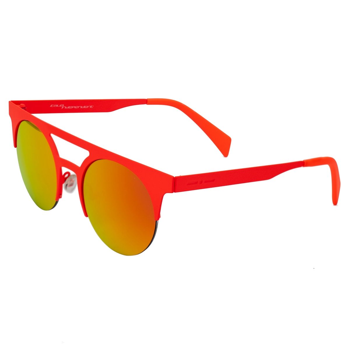 Runde Sonnenbrille aus Metall mit Brauensteg