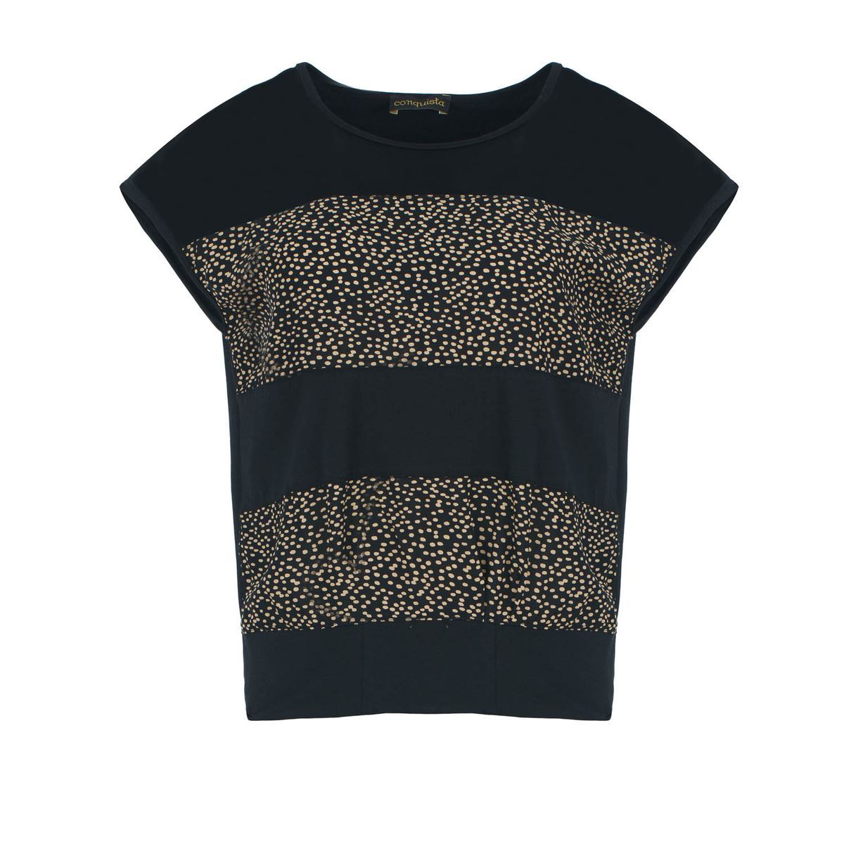 Modernes Kontrast-Jersey-Popeline-Top