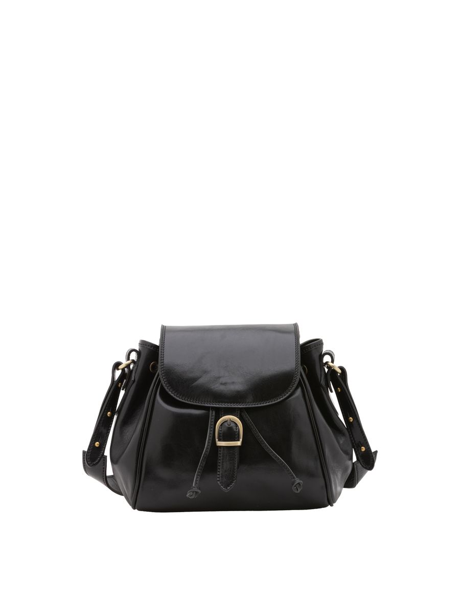 Leder Beuteltasche mit Klappe