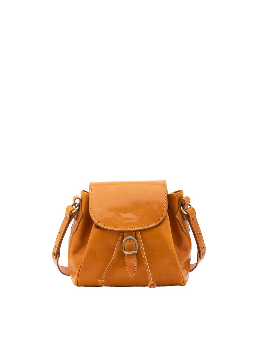 Leder Beuteltasche mit Klappe
