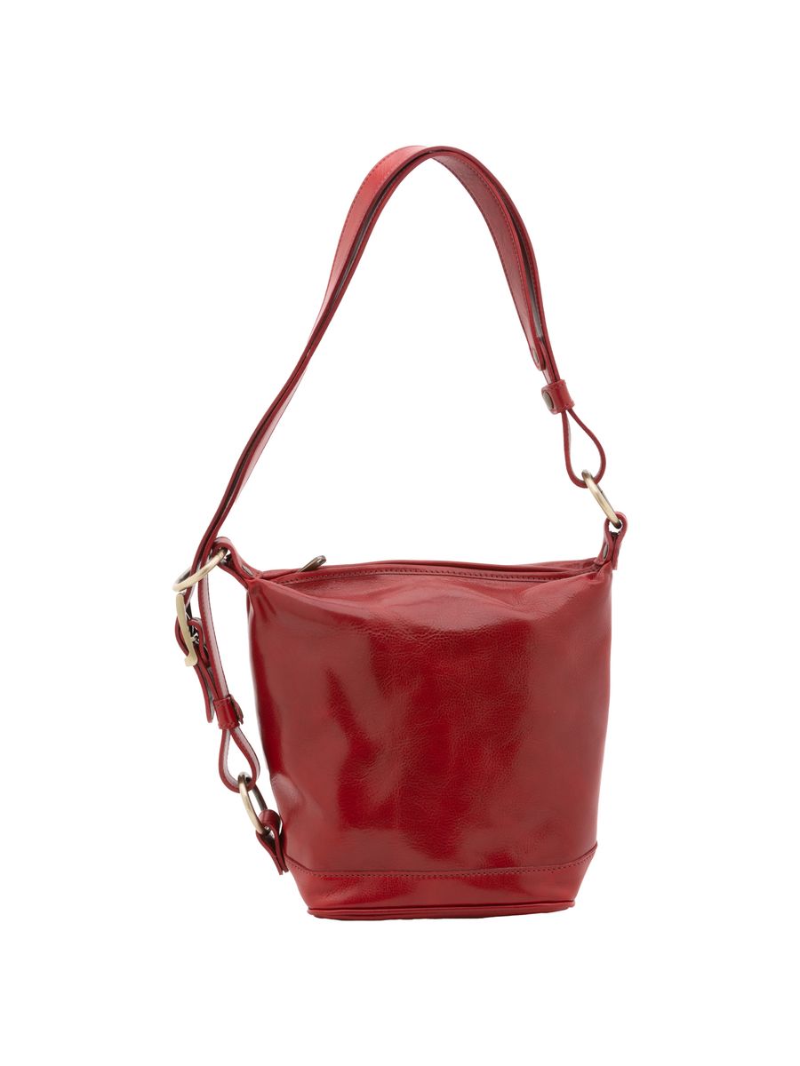 Leder Beuteltasche mit Klappe