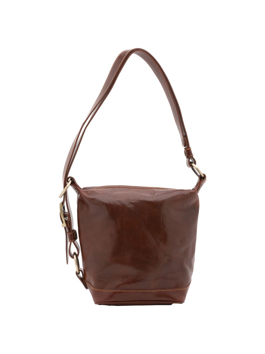 Leder Beuteltasche mit Klappe
