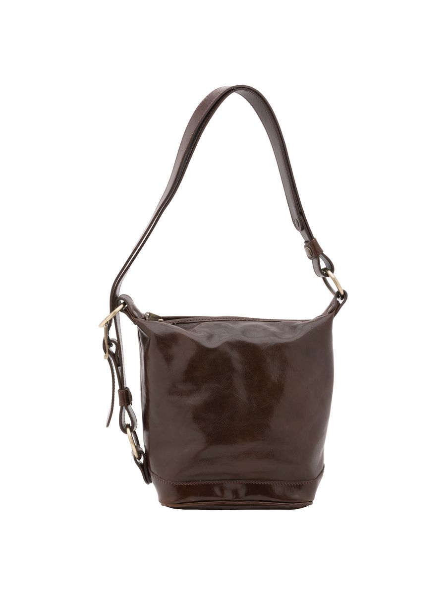 Leder Beuteltasche mit Klappe