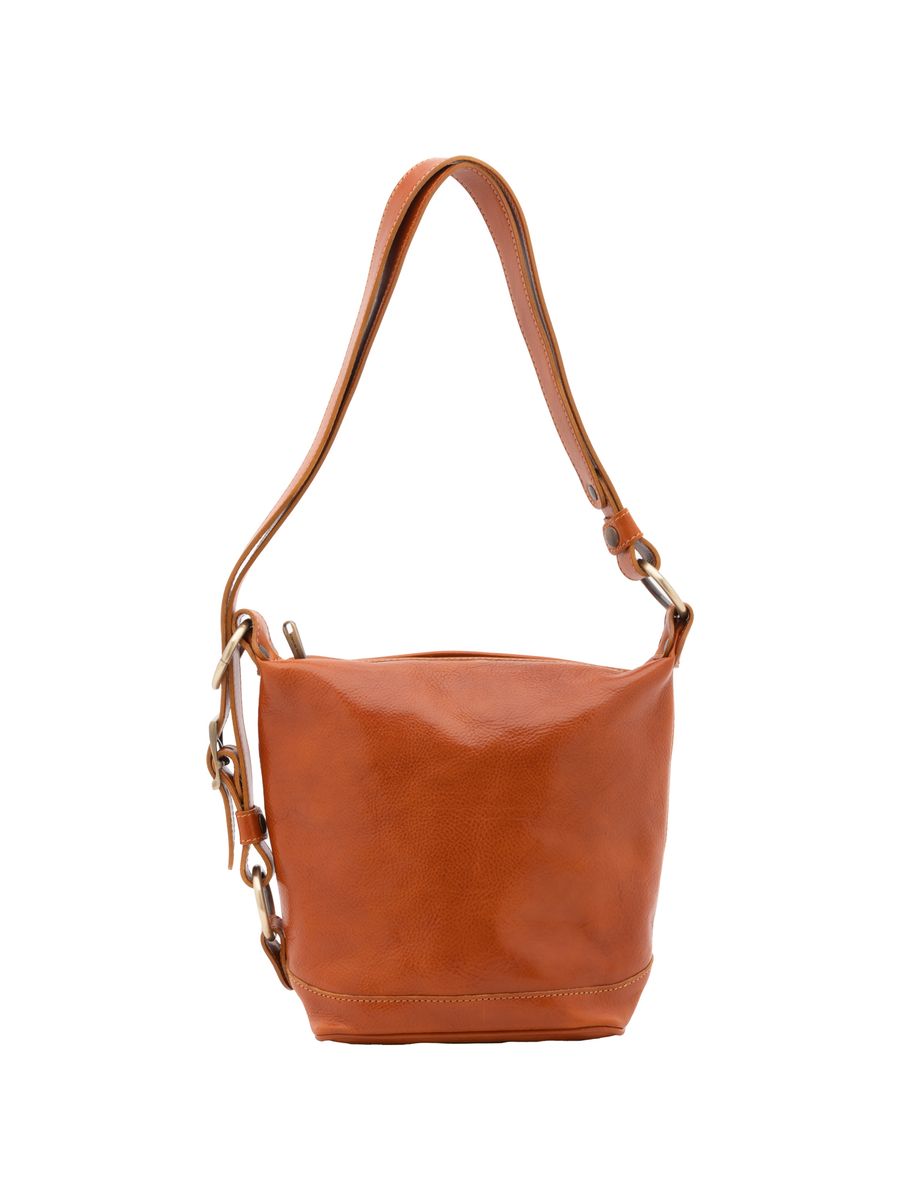 Leder Beuteltasche mit Klappe