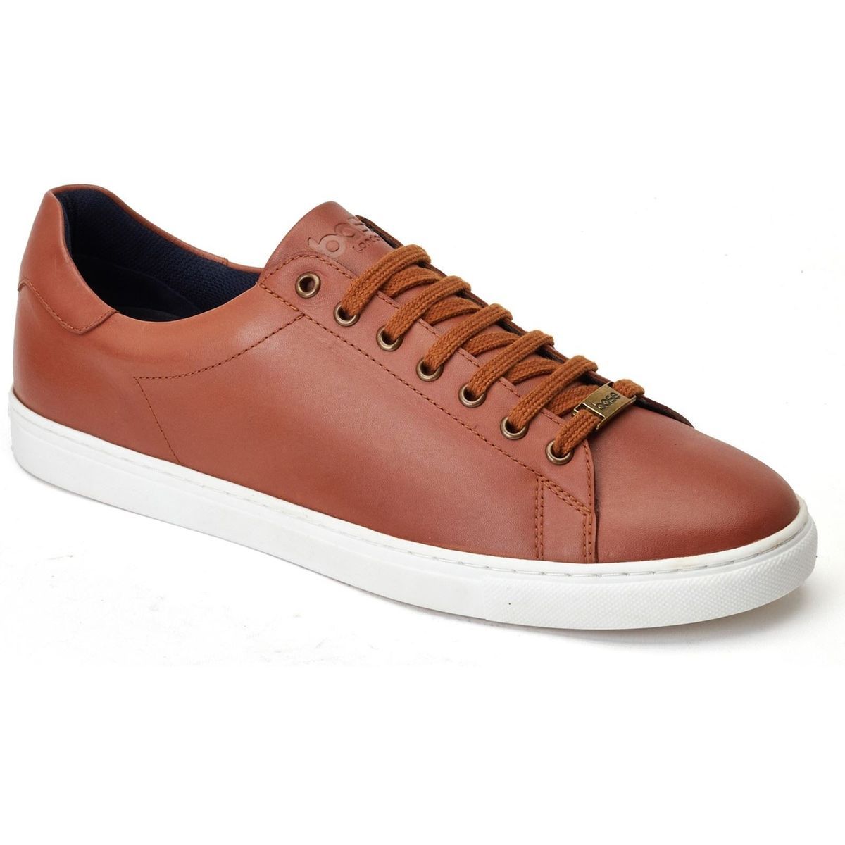 Base London Tucker Ledersneaker für Herren in verbranntem Braun.
