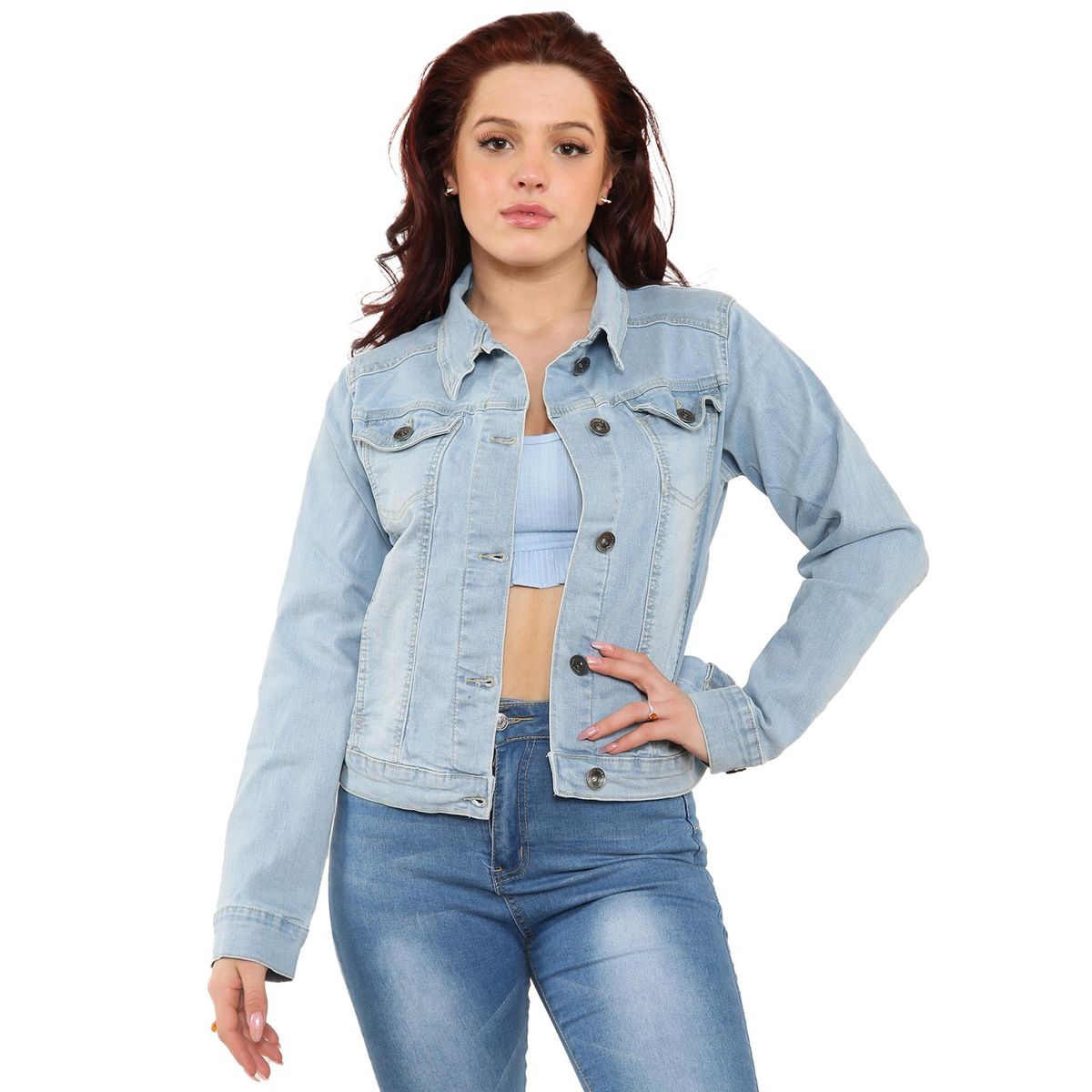 Damen Jeansjacke mit heller Waschung