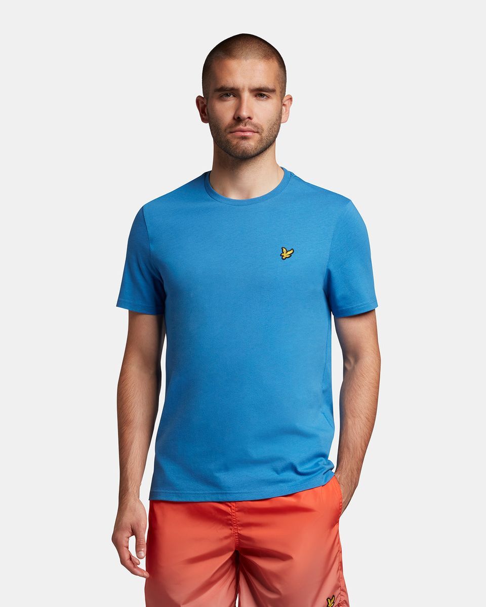 Klassisches einfarbiges T-Shirt mit Rundhalsausschnitt