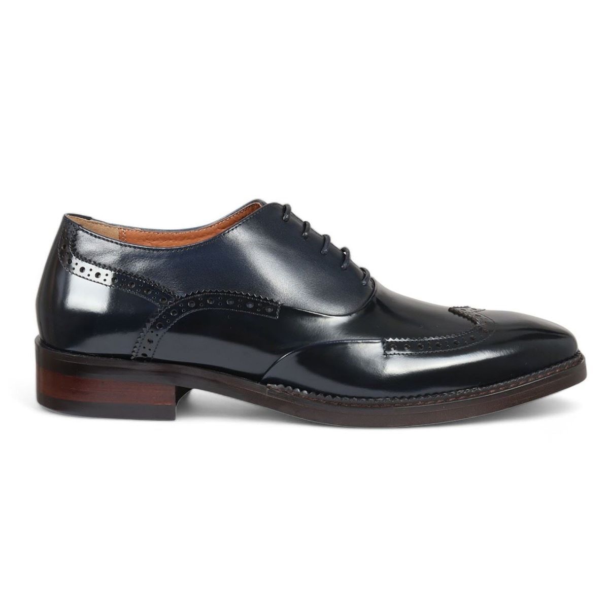 Herren Brogue Schuhe aus blauem Lackleder
