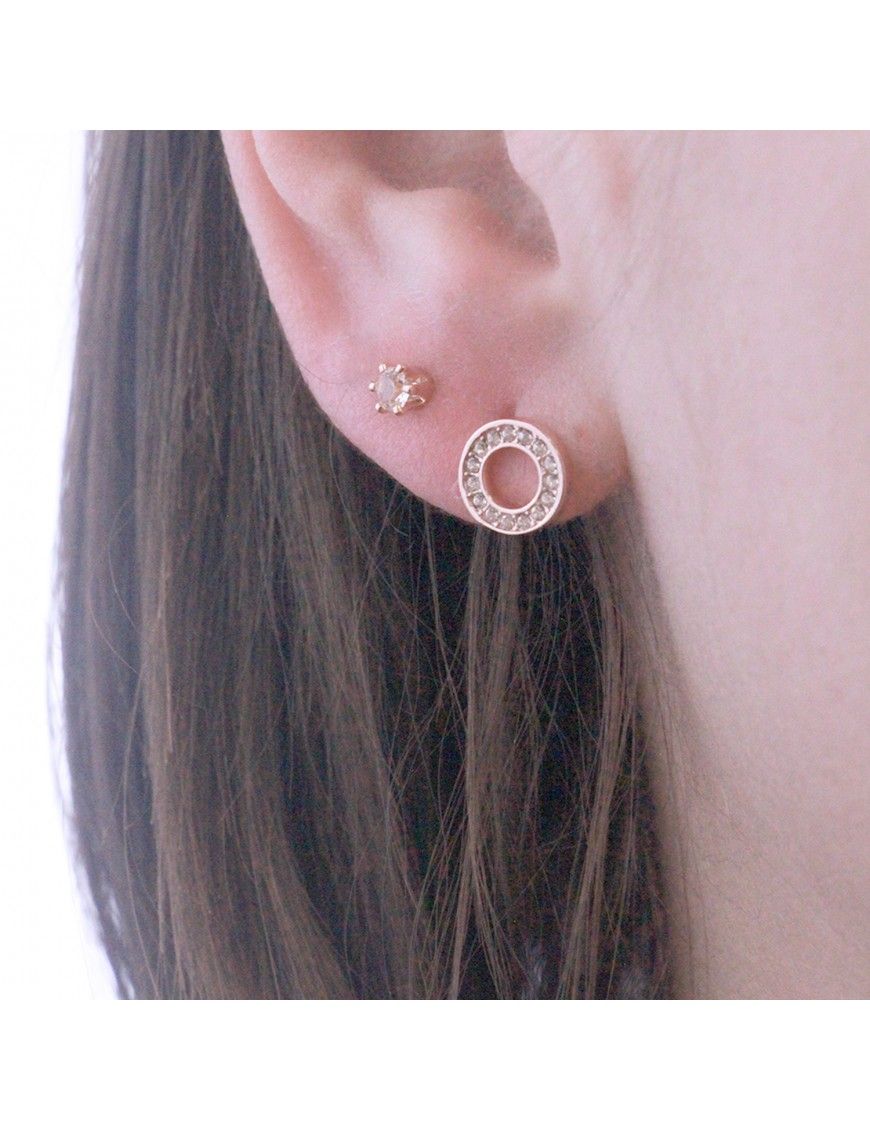 Elegante Pave-Kristall-Kreisohrstecker
