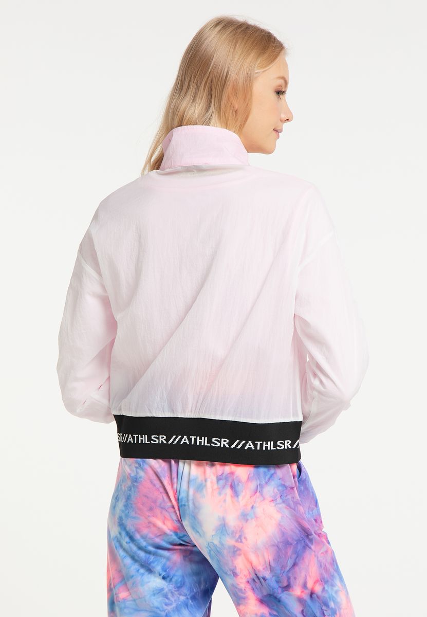 Cropped Transparente Half-Zip Windjacke