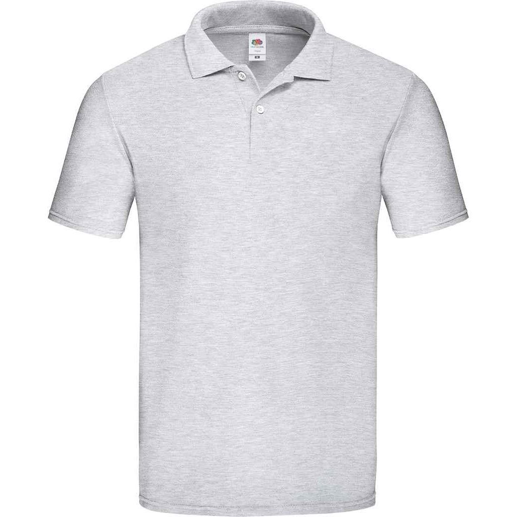 Heathergraues Piqué-Poloshirt