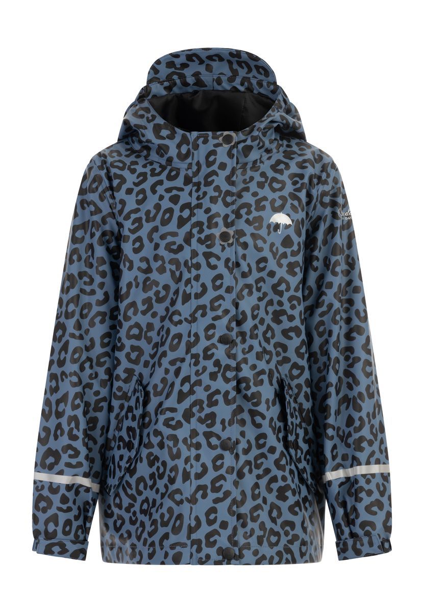 Schmuddelwedda Regenjacke Mädchen Blau Grau Schwarz Leo