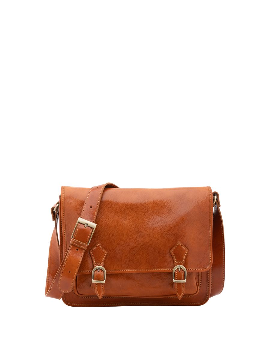Klassische Leder-Satchel-Umhängetasche