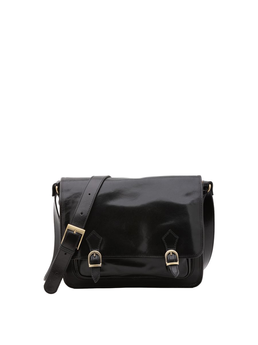 Klassische Leder-Satchel-Umhängetasche
